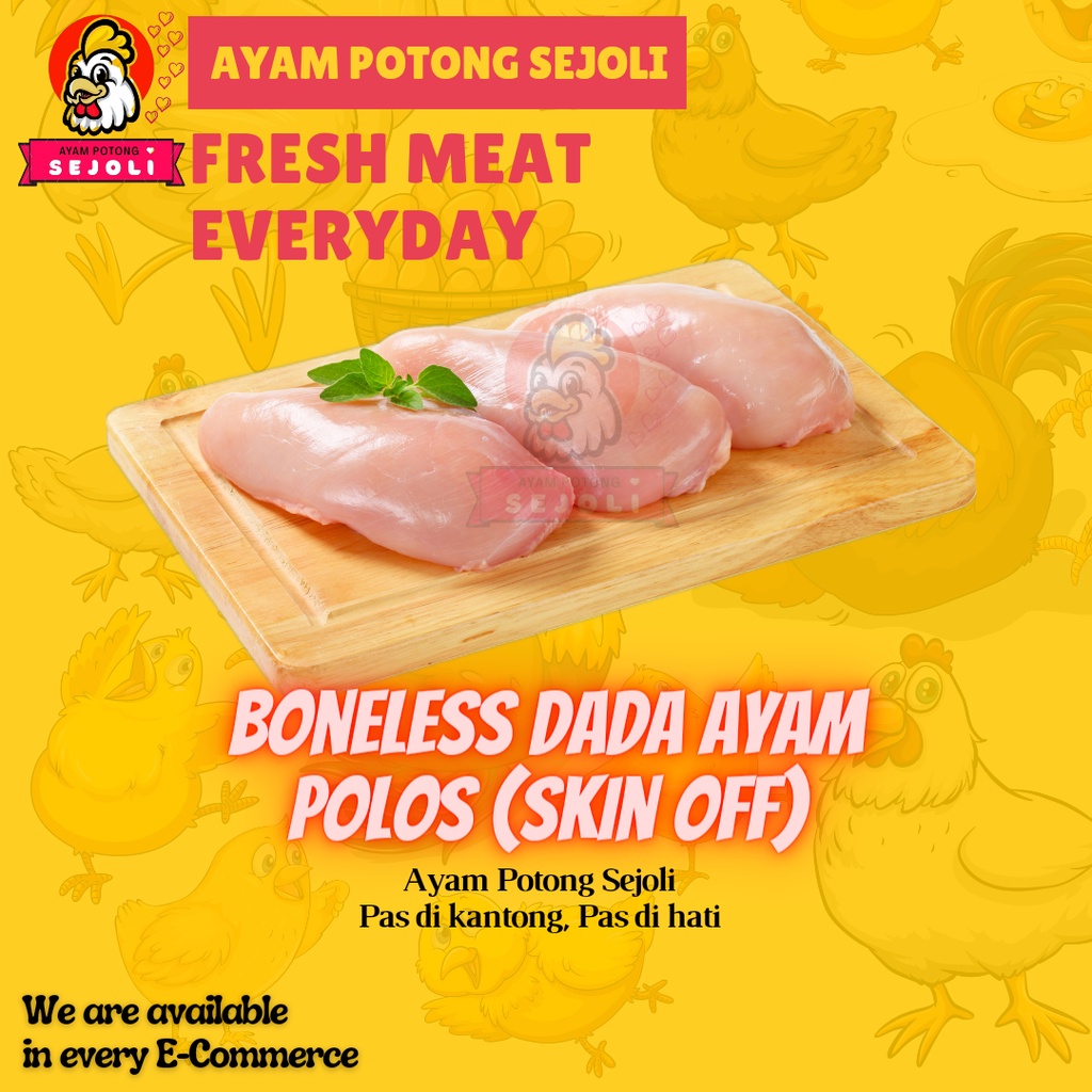 

Boneless Dada Ayam 1kg boiler Fillet fresh/frozen dada ayam tanpa tulang fille