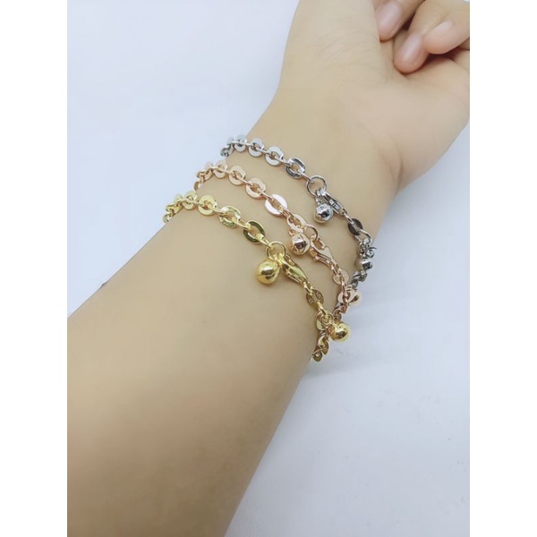 gelang rantai nori hollo +2bel/ gelang perak asli silver 925 lapis emas/ gelang fashion wanita