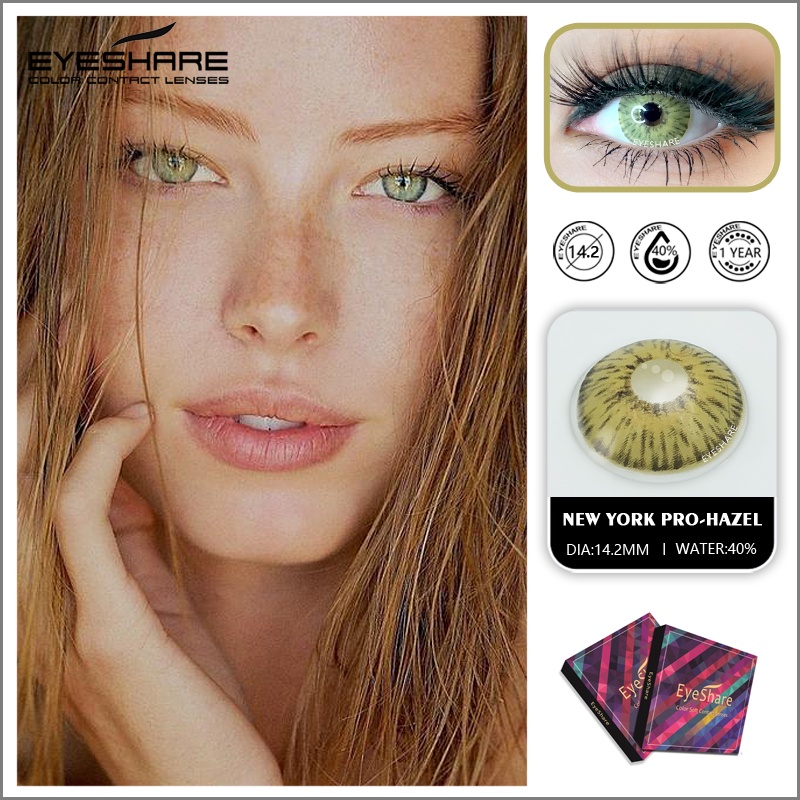 [✅COD] EYESHARE SOFTLENS NEW YORK PRO SERI Lensa Kontak Normal 14.2 MM NATURAL KOREA (NORMAL) BIG EYES LENSA WARNA SOFLEN MODEL TERBARU 2023