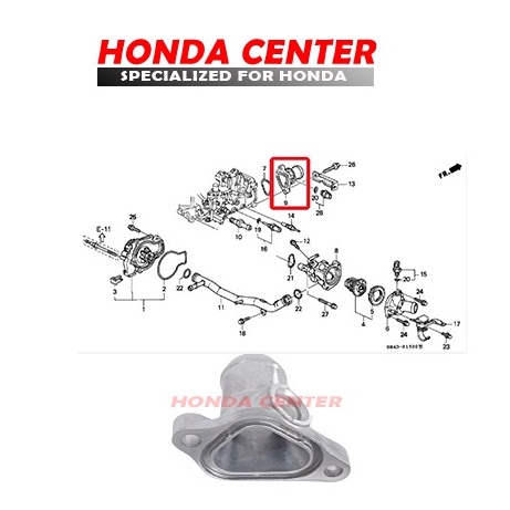 Cover Water Outlet Dudukan Selang Slang Radiator Atas Accord Vti 1998 1999 2000 2001 2002 Odyssey Ra