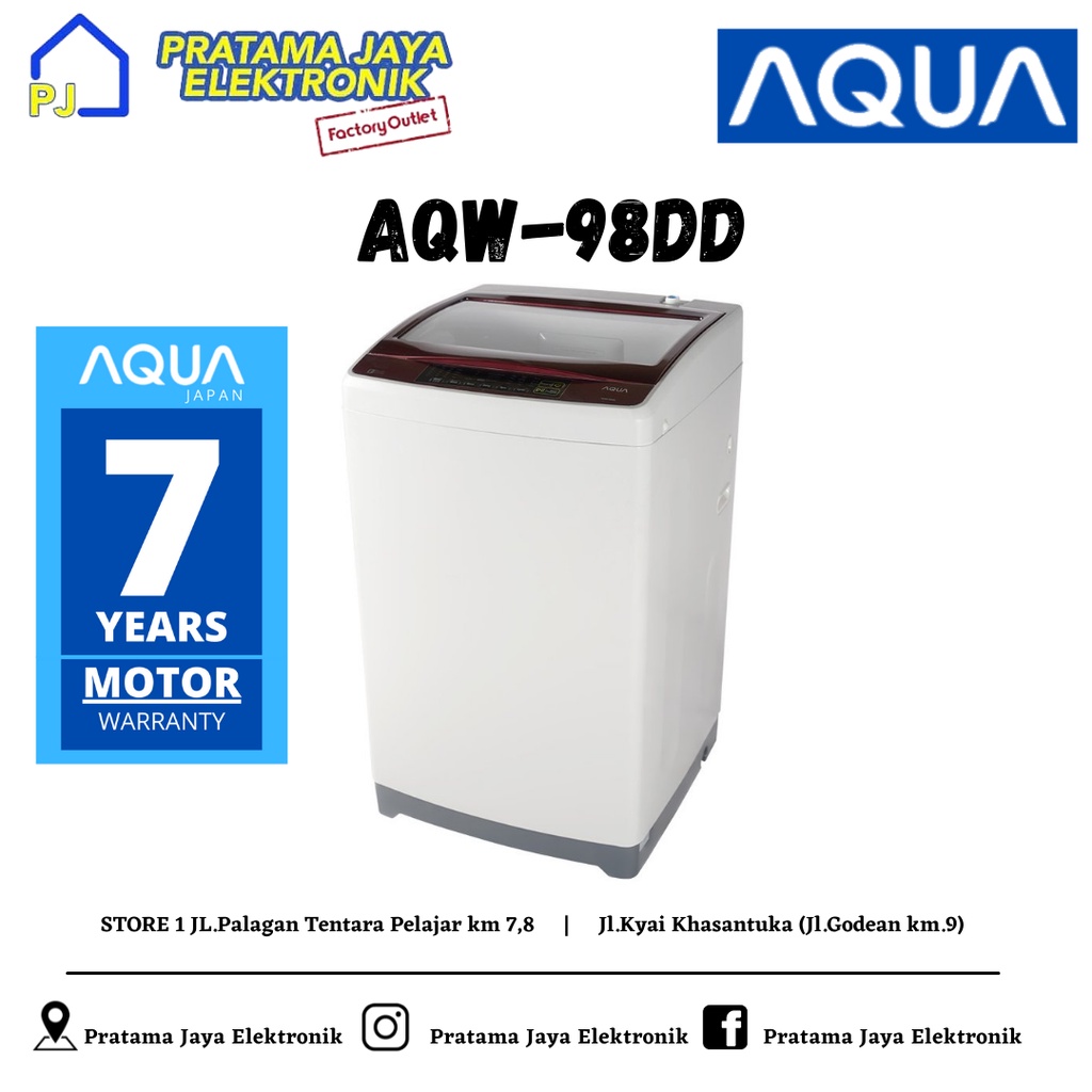 MESIN CUCI 1 TABUNG 9KG AQUA JAPAN AQW-98DD