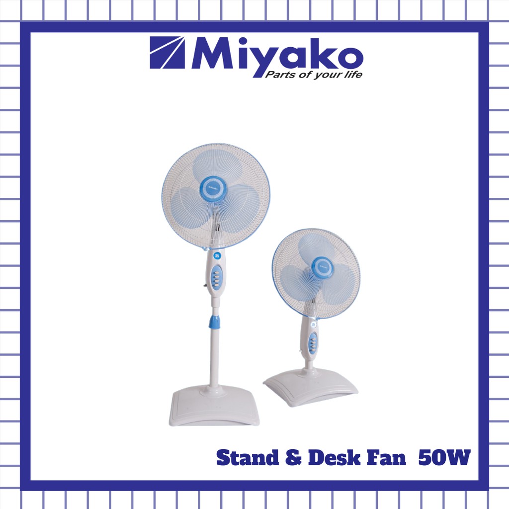(KHUSUS INSTAN) Miyako Kipas Angin KAS 1618 KB / Stand Fan 1618KB - Biru [16Inch] / KAS-1618KB