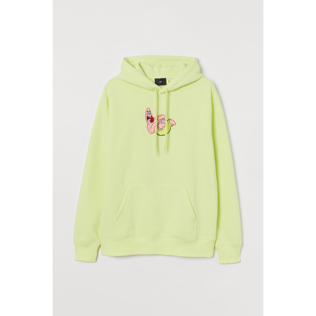 Hoodie Jaket H&M hnm Patrick Star Neon Green Original
