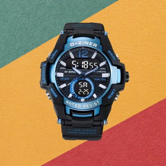 D-ZINER 8253 - JAM TANGAN PRIA SPORT ANALOG DIGITAL STRAP RUBBER