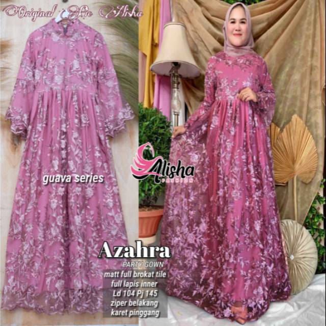 Gaun Pesta Azzahra Brokat Tile Full Furing