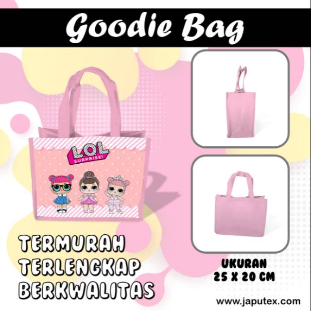 

Goodie Bag Tas Ultah Custom Souvenir Hadiah Aqiqah LOL Nama Foto Make Up