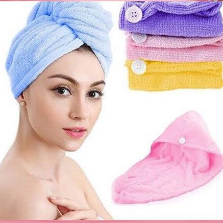 HANDUK KEPALA KERAMAS / HANDUK KEPALA / HANDUK KERAMAS MICROFIBER LAP PENGERING RAMBUT