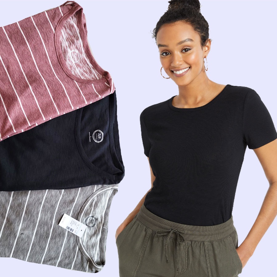 KAOS RIBBED WANITA Maurices MB36 ribtuck tee