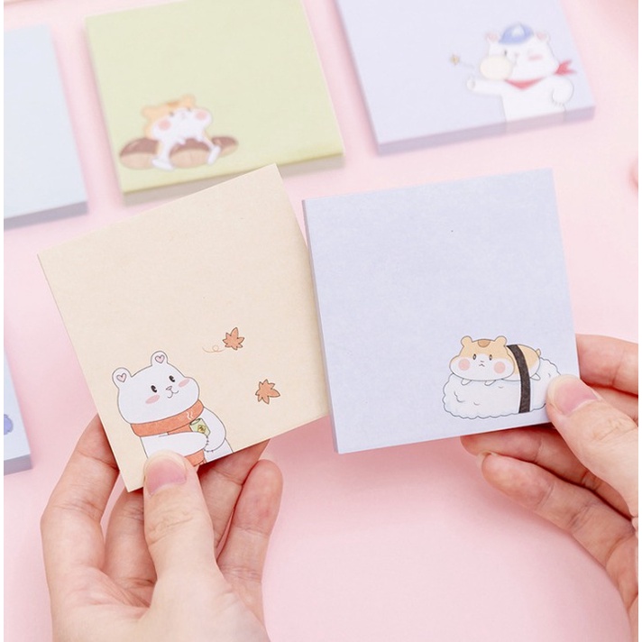 J2 - Sticky Notes Hamster Beruang Bear Lucu Memo Unik Note-4