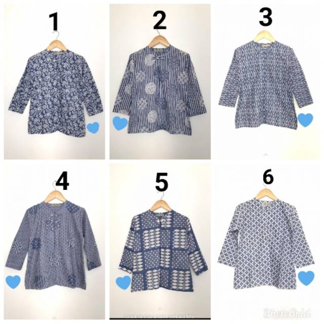 BOLERO OUTER  BATIK  WANITA LAWASAN MONOCROME BIRU 