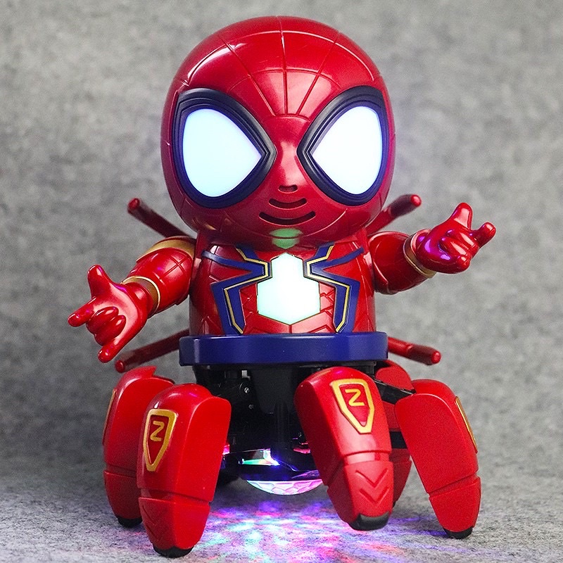 SPIDER ROBOT JOGET SPIDERMAN KAKI ENAM MUSIK LAMPU HEXAPOD DANCER SUPER HERO MARVEL AVENGERS