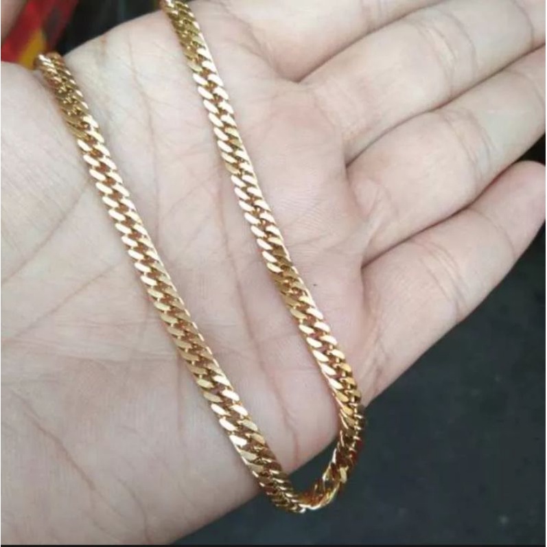 kalung rantai emas titanium panjang 60cm anti karat