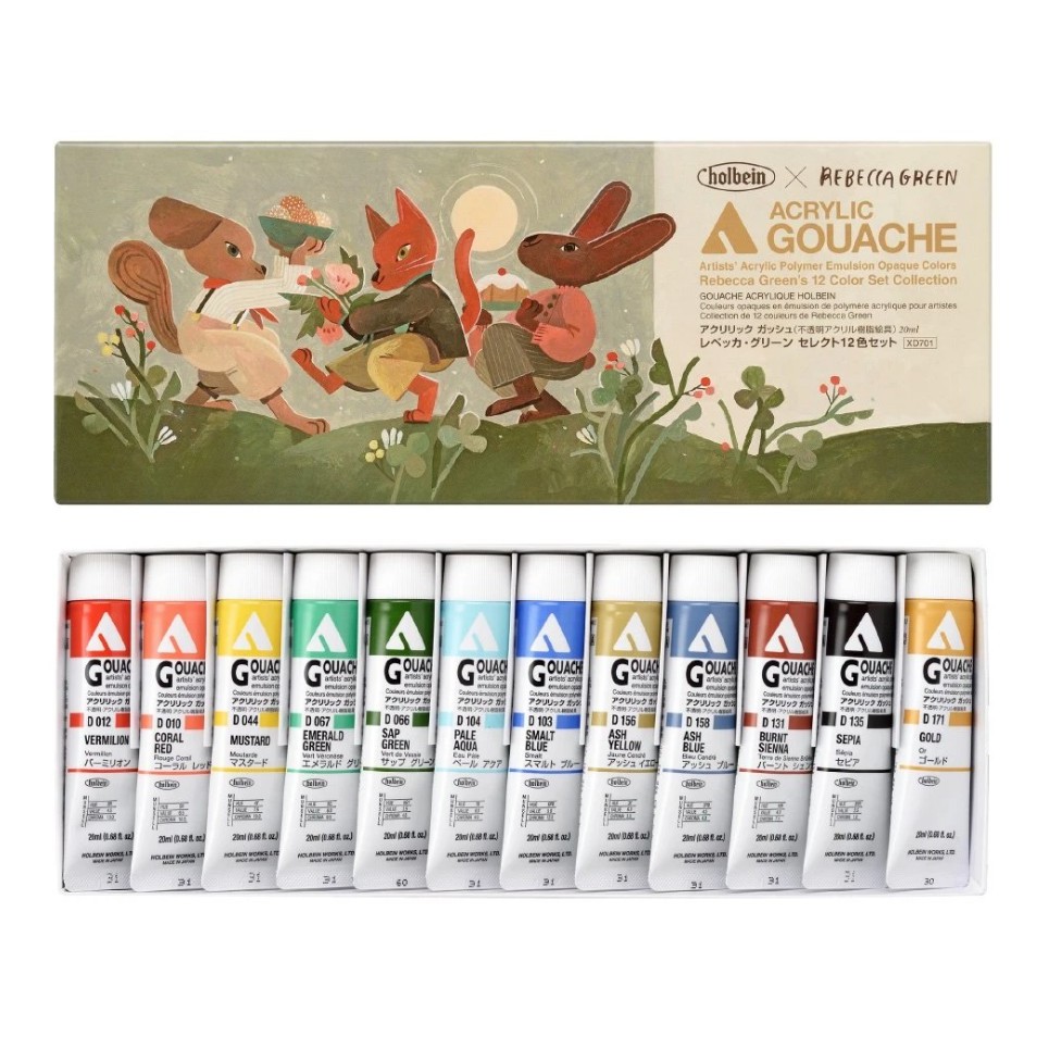 Holbein x Rebecca Green Acryla Gouache Set of 12 x 20ml