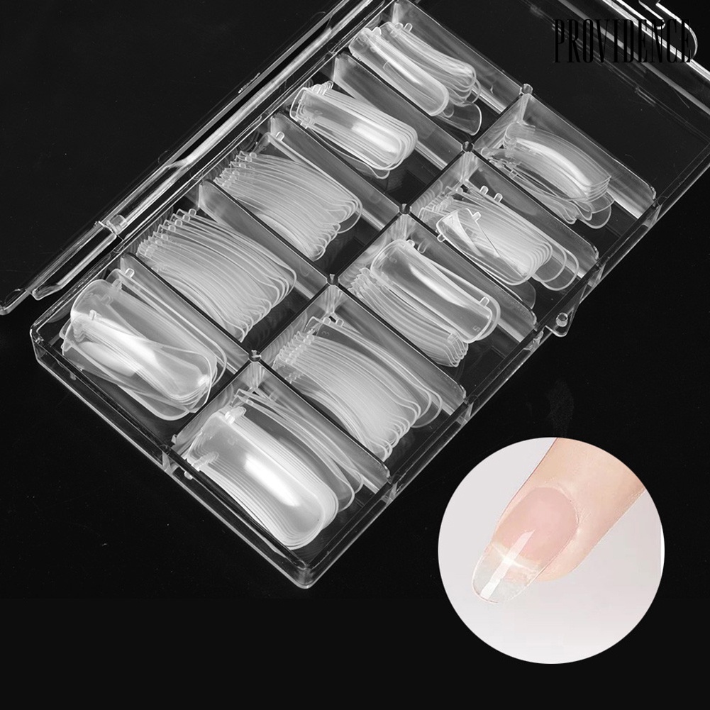 Providence 100Pcs Transparent Quick Building Molds Nail Forms Reusable Finger Extensions