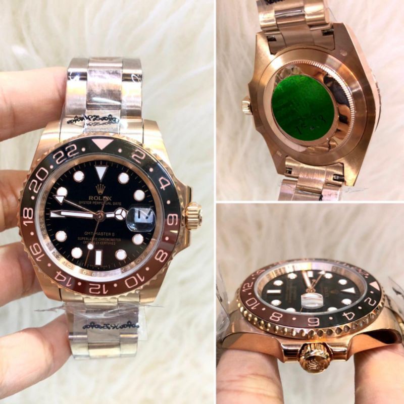 Promo Rolex Gmt Master II Rose Gold Black Dial 40mm Premium