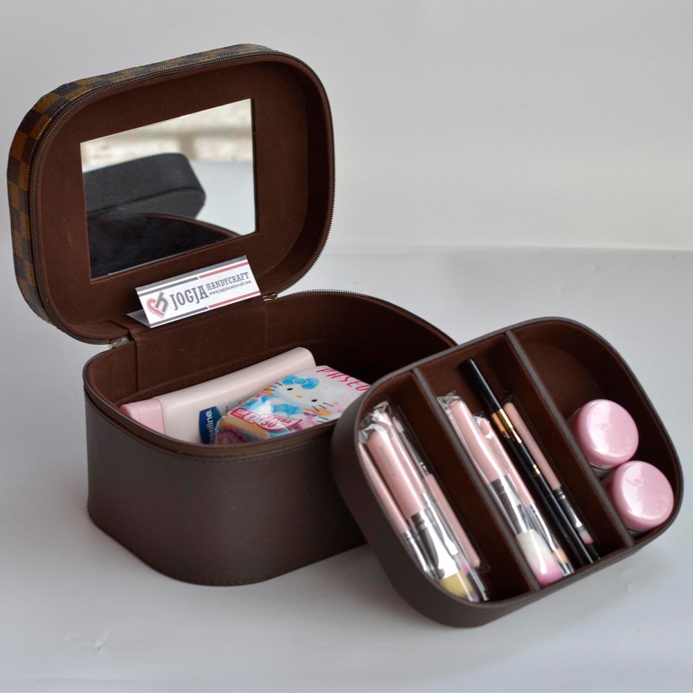 Tempat Make up Premium / Beautycase Tas Kosmetik Double Layer