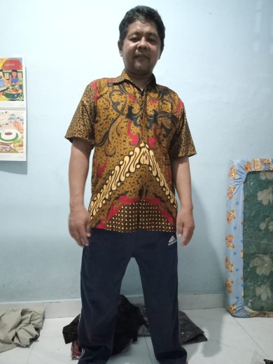 M, L, Xl, Xxl, Kemeja Batik Pria Lengan Pendek Jumbo Baju Batik Pria