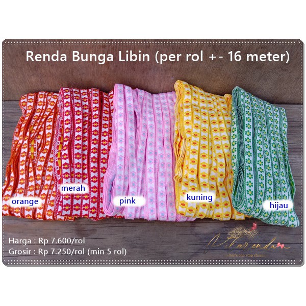 

GREND-12 : Renda Bunga Libin (per rol +- 16 meter)