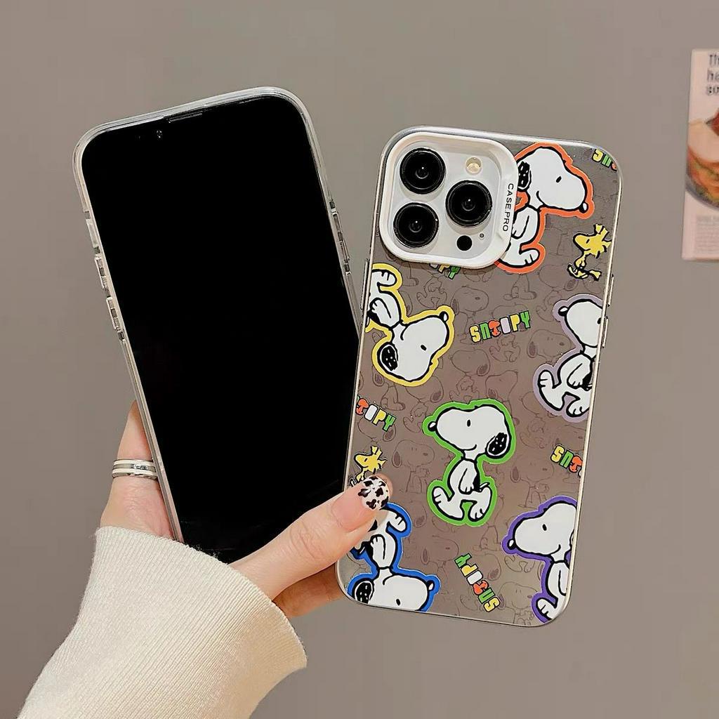 NEW PREMIUM CASE !! SNOOPY IMPACT SILVER GLITTER CASE PRO IP 14 PROMAX 14 PRO 14 13 PROMAX 13 PRO 13 12 PROMAX 12 PRO 12 11 SOFTCASE