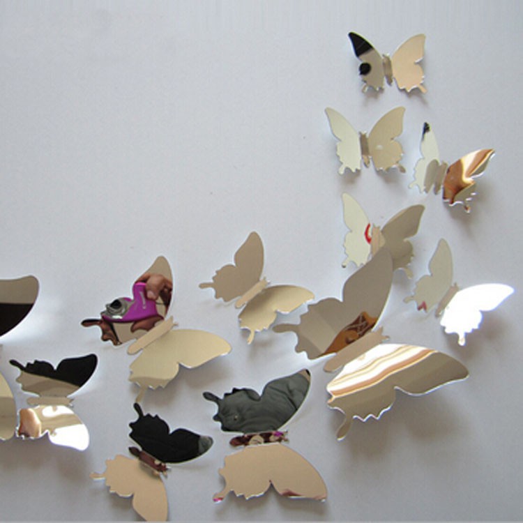 butterfly 3D wallpaper stiker mirror