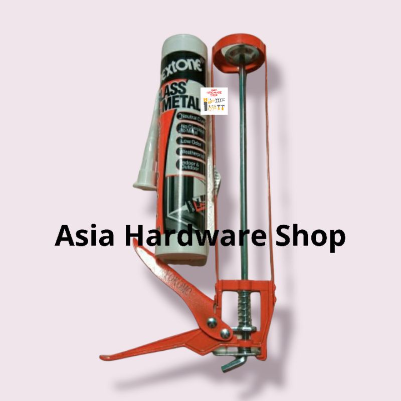 Paket Tembakan Lem Kaca Sealant Lem Silicone Netral Glass & Metal DEXTONE Alat Tembak Lem