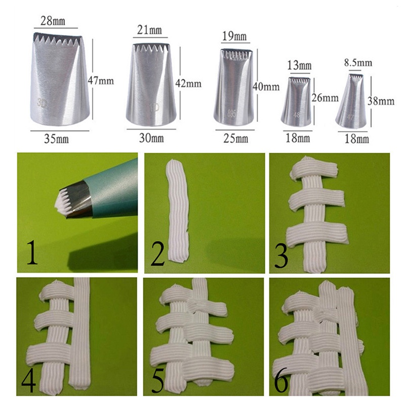 (Justenjoyingg.Id) 5pcs Nozzle Pipa Icing Bahan Stainless Steel