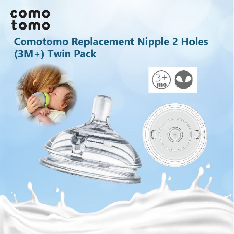 Comotomo Replacement Silicone Nipple 3+ months / Nipple Comotomo 2 hole / Dot Comotomo