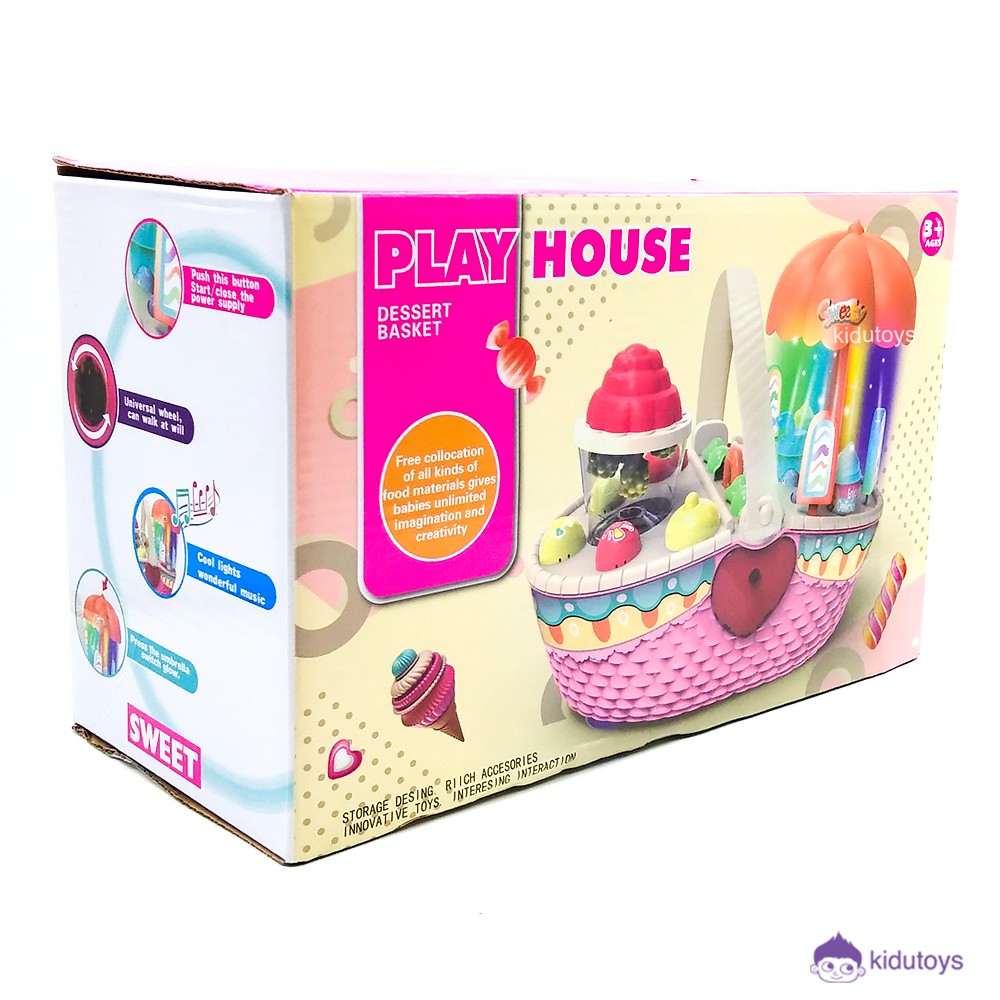 Mainan Anak Ice Cream Play House Dessert Basket Kidu Toys