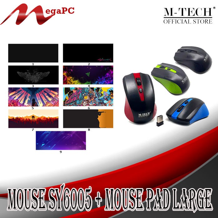 Paket Mouse M-Tech SY6005 &amp; Mouse Pad Gaming Large