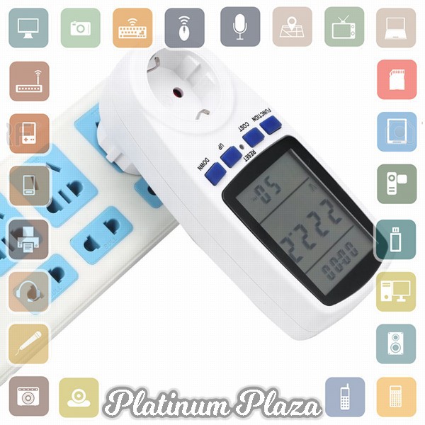 Taffware Famirosa kWh Meter Pengukur Biaya Lisrik Rumah Multifungsi - KWE-PM01 - White`14GSDX-