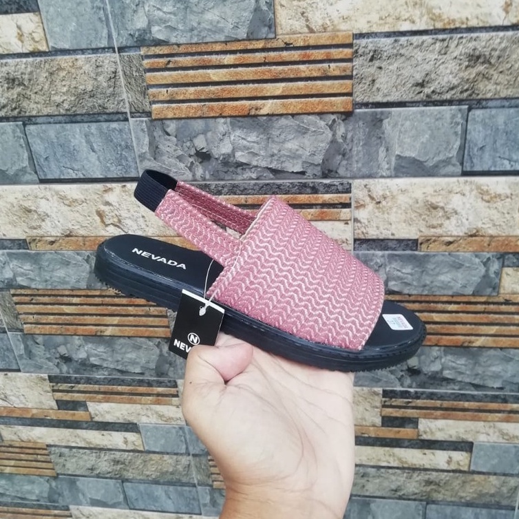 Sandal Slob Rajut Nevada|Sandal Sepatu Tali Wanita Rajut Import|Sandal Tali Wanita Kekinian Flat-4