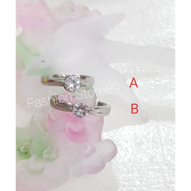 Cincin Titanium silver nikah tunangan halal import bestseller antikarat Antiluntur Selamanya white