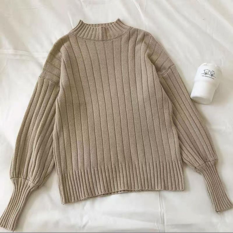 Sweater Blouse Turtleneck Rajut Wanita Ukuran Jumbo