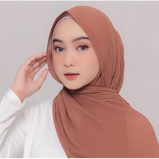 REIRA HIJAB PASHMINA PLIKSET FULL BAHAN CERUTTY BABYDOLL PREMIUM TANPA GARIS TENGAH