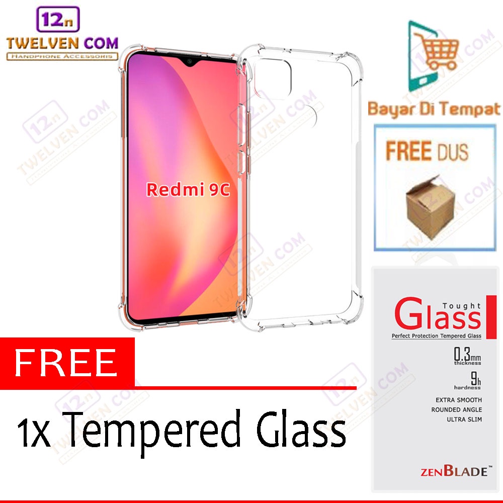 [FLASH SALE] Case Anti Crack Anti Shock Softcase Xiaomi Redmi 9c - Free Tempered Glass