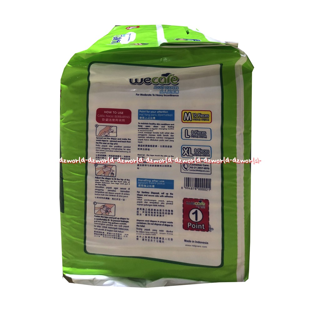 We Care Adult Diapers M 10 Popok Dewasa Wecare Hijau