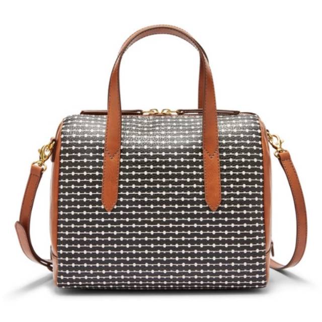 Tas Wanita Fossil Sidney Satchel Black White