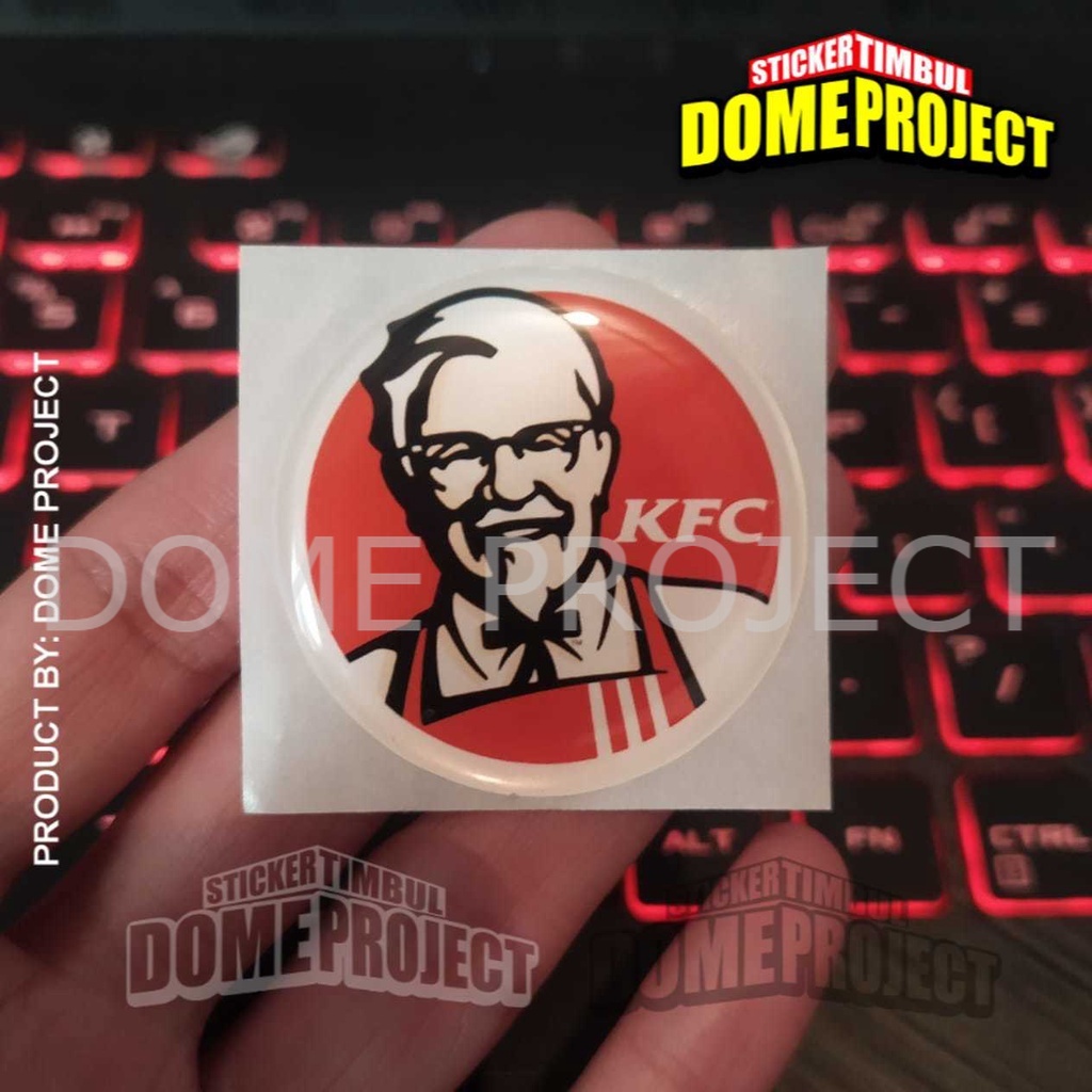 STIKER MOTOR KFC LOGO STIKER 3D RESIN LENTUR STIKER DIAMETER 4CM STIKER MOTOR AKSESORIS SEPEDA MOTOR