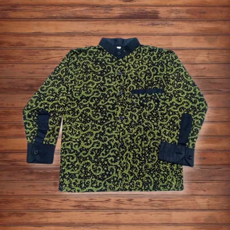 Baju batik anak laki-laki lengan panjang umur 4,5,6,7,8th exlusive batik cap asli