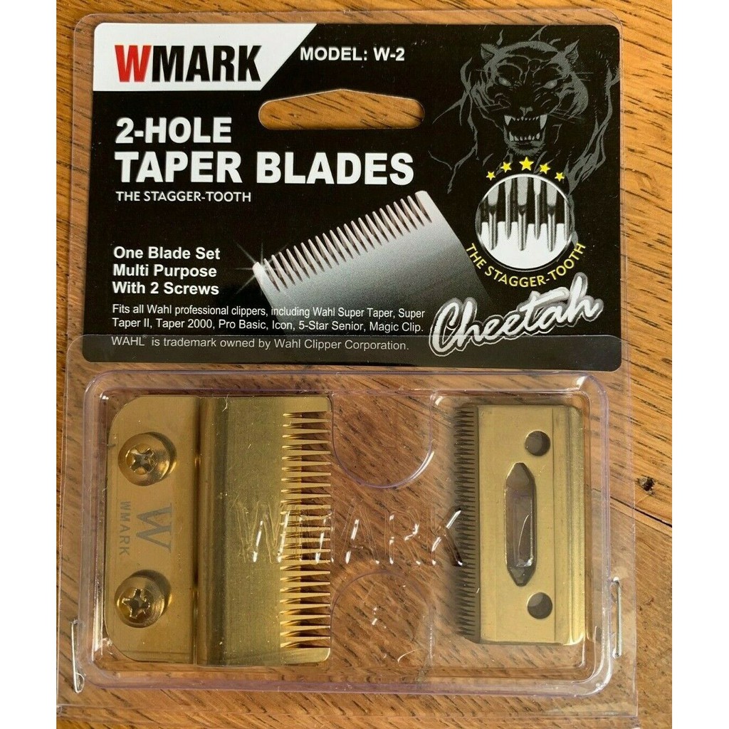 WMARK W2 - 2-Hole Taper Blades - Multipurpose Blade Set - Gold Edition