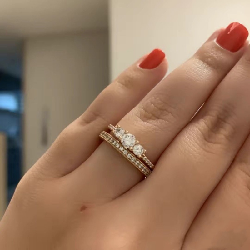 Pandora Cincin Sterling Silver 925 Dengan Cubic Zirconia Untuk Wanita