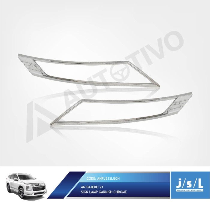 Aksesoris Fariasi Tambahan JSL Sign Lamp Garnish All New Pajero 2021 Lis Garnis Cover Chrome
