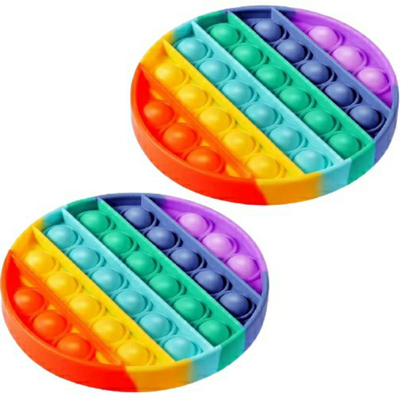 Pop it fidget rainbow pelangi kualitas premium mainan edukasi anak bubble tekan