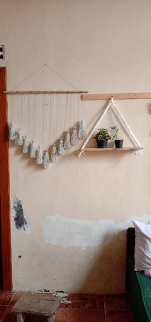 READY STOK) macrame hiasan dinding tassel / macrame wall hanging/ DEKORASI RUMAH