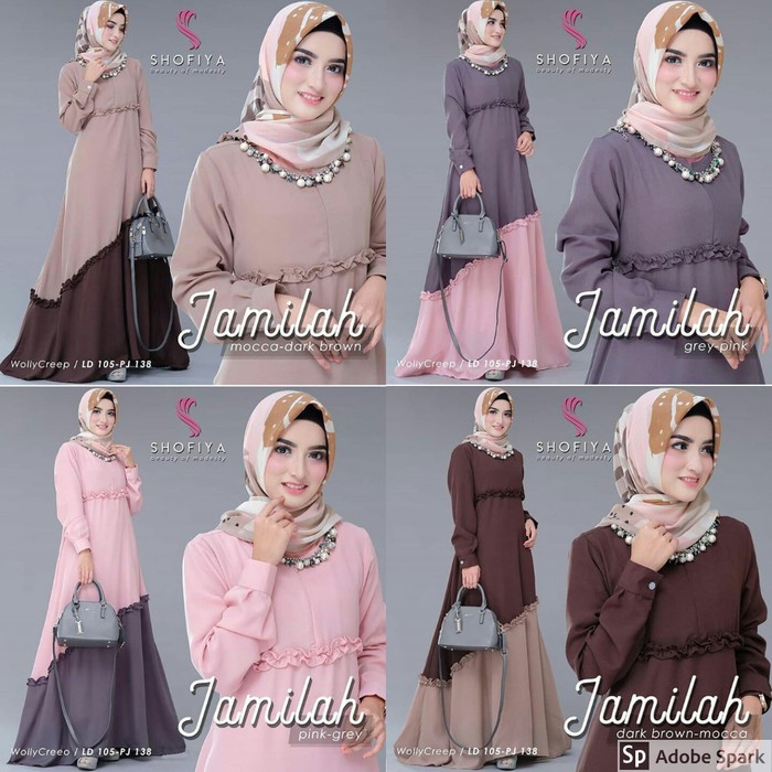 Dress pesta / Gamis murah / Pakaian Muslim wanita busui : Jamilah Maxi