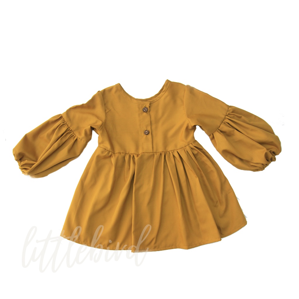 SHORT DRESS RAYANA - Blus Tunik Baju Atasan Tunik Anak Bayi lengan Panjang Bolak Balik-KUNING KUNYIT