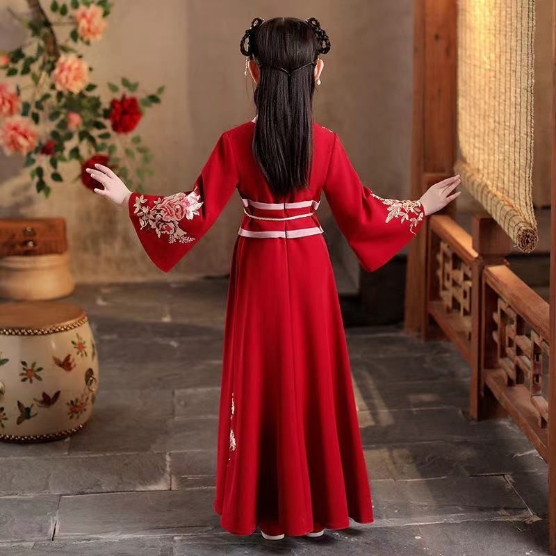 Hanfu girls' spring and autumn children's autumn dress little girls' ancient clothes autumn clothes