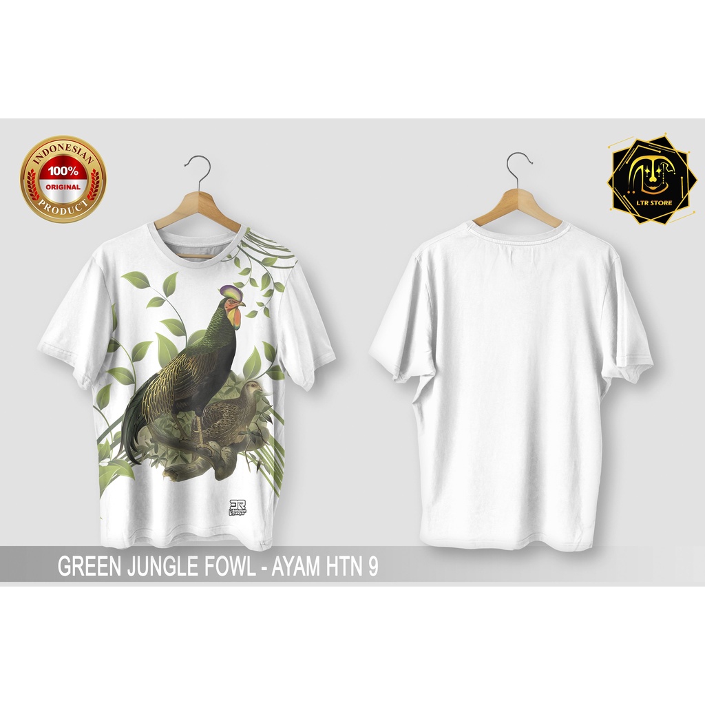 [ BAYAR DI TEMPAT ] BAJU PRINTING GAMBAR GREEN JUNGLEFOWL 9 - KAOS DISTRO ORIGINAL HEWAN HIAS AYAM H