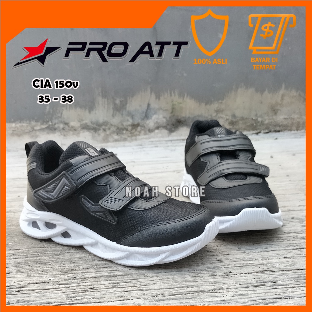 NOAH - Sepatu Sekolah PRO ATT CIA 150V 31 - 38 / Sepatu Sekolah Hitam / Sepatu Sneakers Anak / Sepat