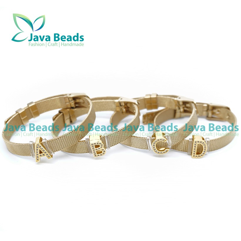 Gelang Titanium Huruf Gold Gelang Huruf